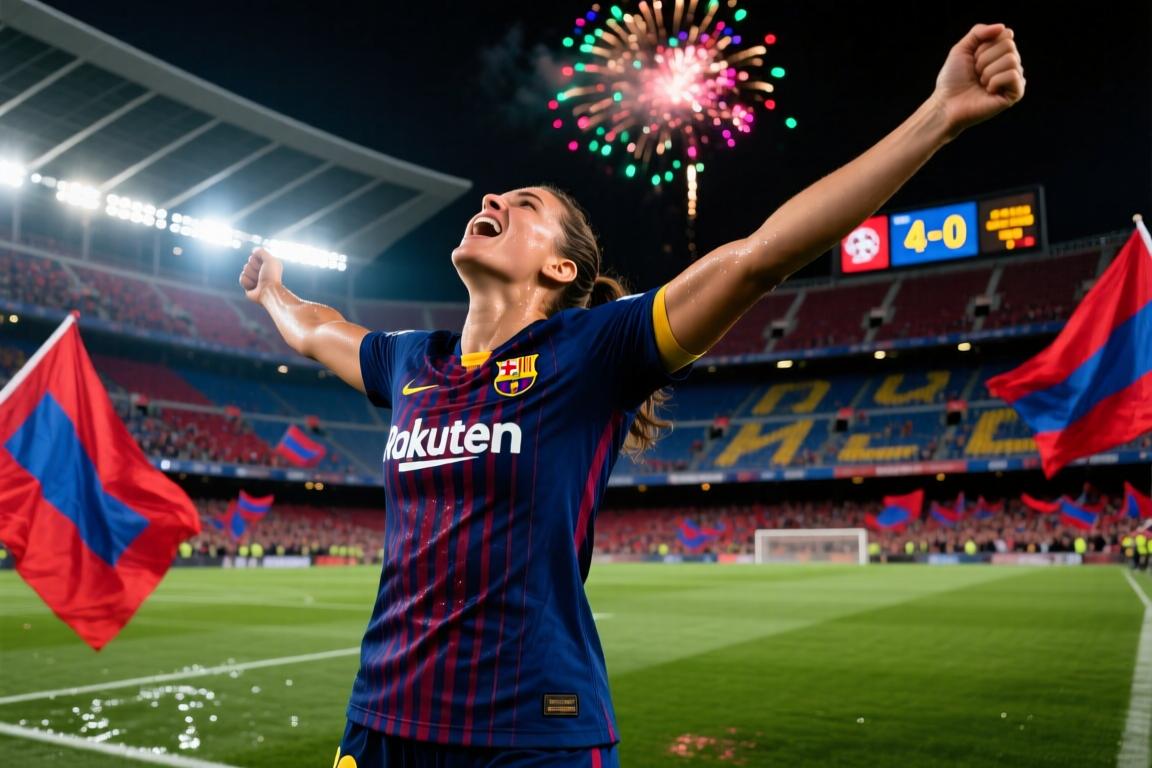 队史第四座欧冠！巴萨女足4-0里昂女足帕乔尔萨尔玛均两射一传