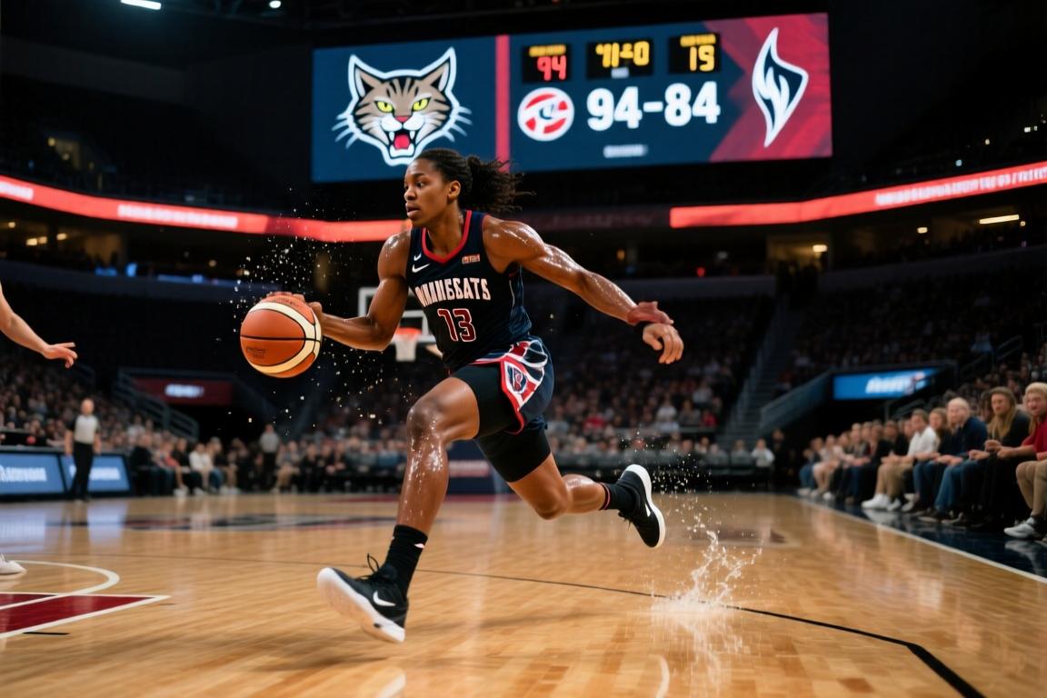 WNBA常规赛明尼苏达山猫94-84华盛顿神秘人全场集锦