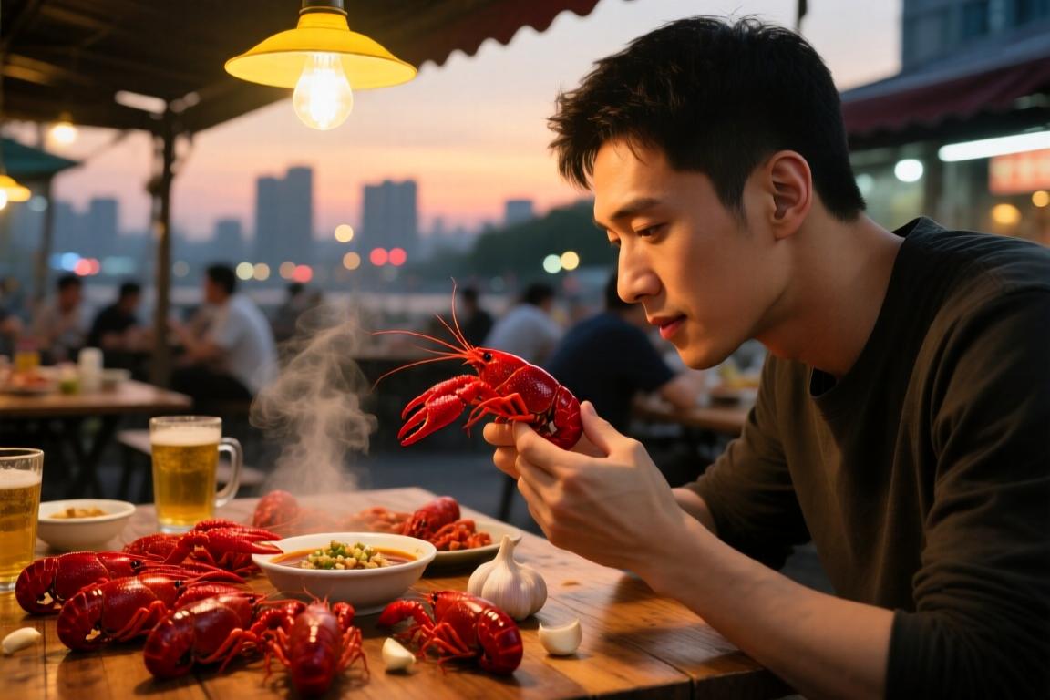 哦哟不错~徐杰晒去武汉吃小龙虾视频 “资深吃播”朱芳雨表达赞许