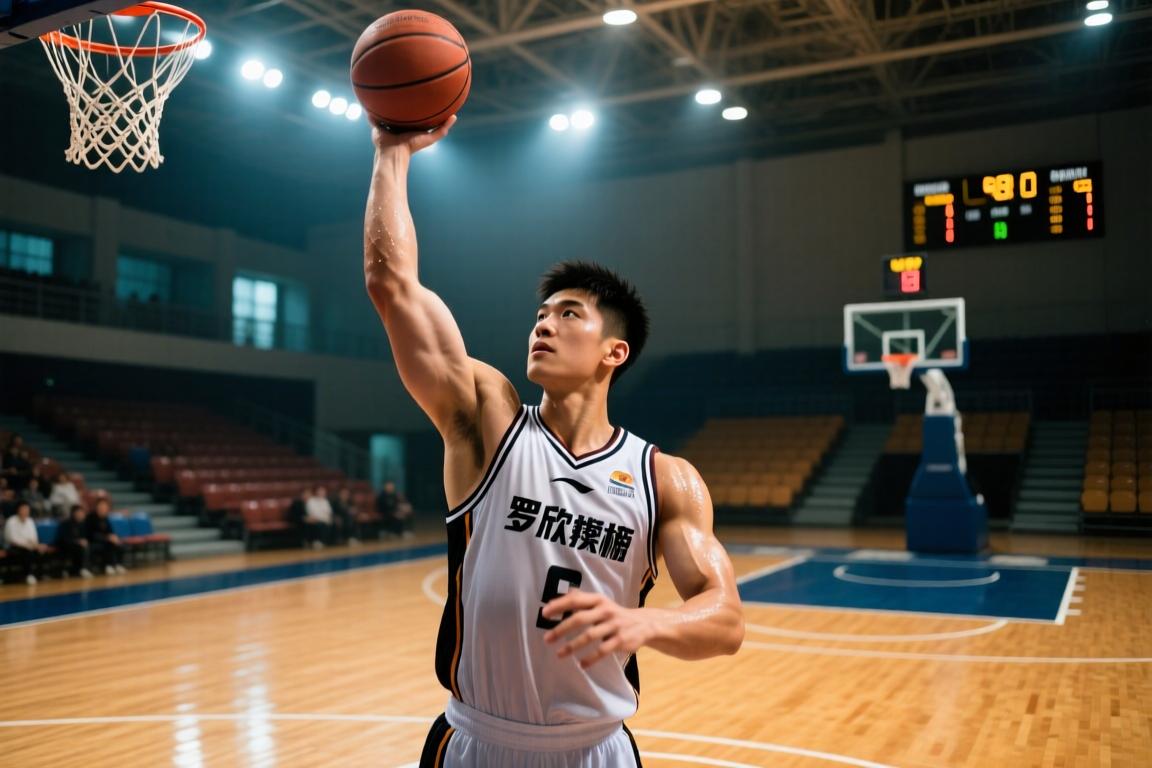 主攻手！罗欣棫半场8中3砍全队最高11分外加5板 三分4中2