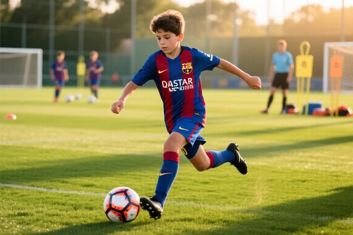 每体:佩德罗的儿子凯尔代表巴萨U11梯队出战锦标赛