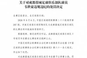 为何韦世豪禁赛3场+河南赛区被警告？中足联纪律准则中均明文规定