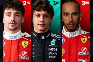 F1西班牙大奖赛二练成绩：安东内利最快，勒克莱尔P2，汉密尔顿P3