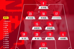 杨明洋、钟义浩、李扬、布尼亚明均是首次代表国足出场A级赛