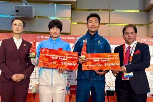 张展硕无缘!短跑选手汶颂获亚运男子MVP,2金1银+百米破亚运纪录