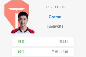 TES选手排位情况：Creme五连败、Zuian停止训练；369仍未回归韩服