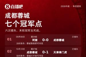 6度错失冠军点!蓉城末轮客战泰山拿1分夺冠,若输球英博赢球逆袭