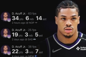 阿卡夫仅用5场就解锁生涯100分 NBA历史控卫第二快&仅次于大O