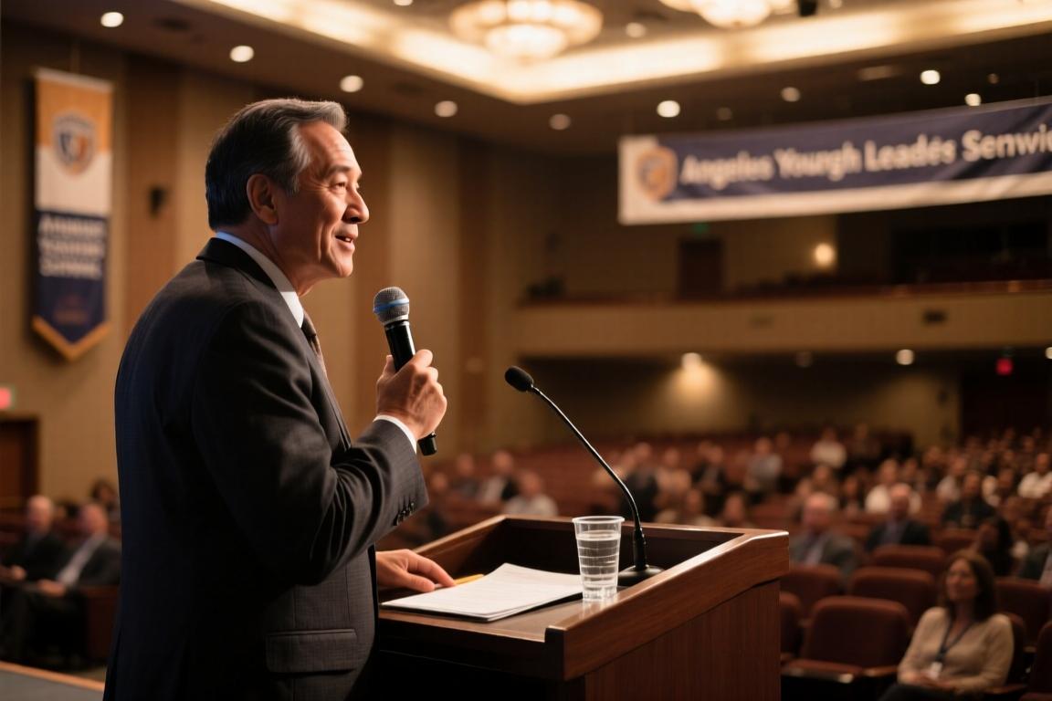 声音像老爸！布朗尼在洛杉矶青年领袖峰会分享成长心得
