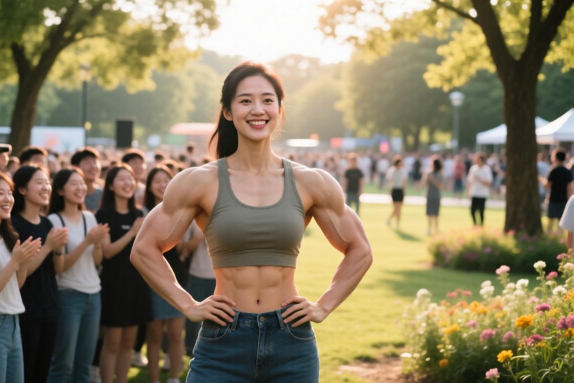 李梦身材有多魁梧？此前她与粉丝合影，体型几乎是对方两倍