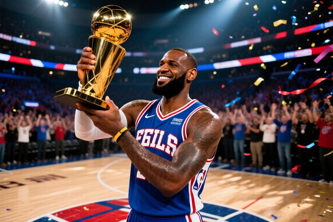 42岁的詹姆斯若随76人夺冠，NBA将发生什么？将缔造NBA史诗级纪录