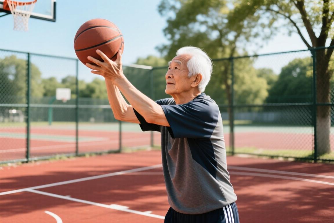 球场上遇到一位大爷，大家都叫他白眉战神他还是一名退伍海军