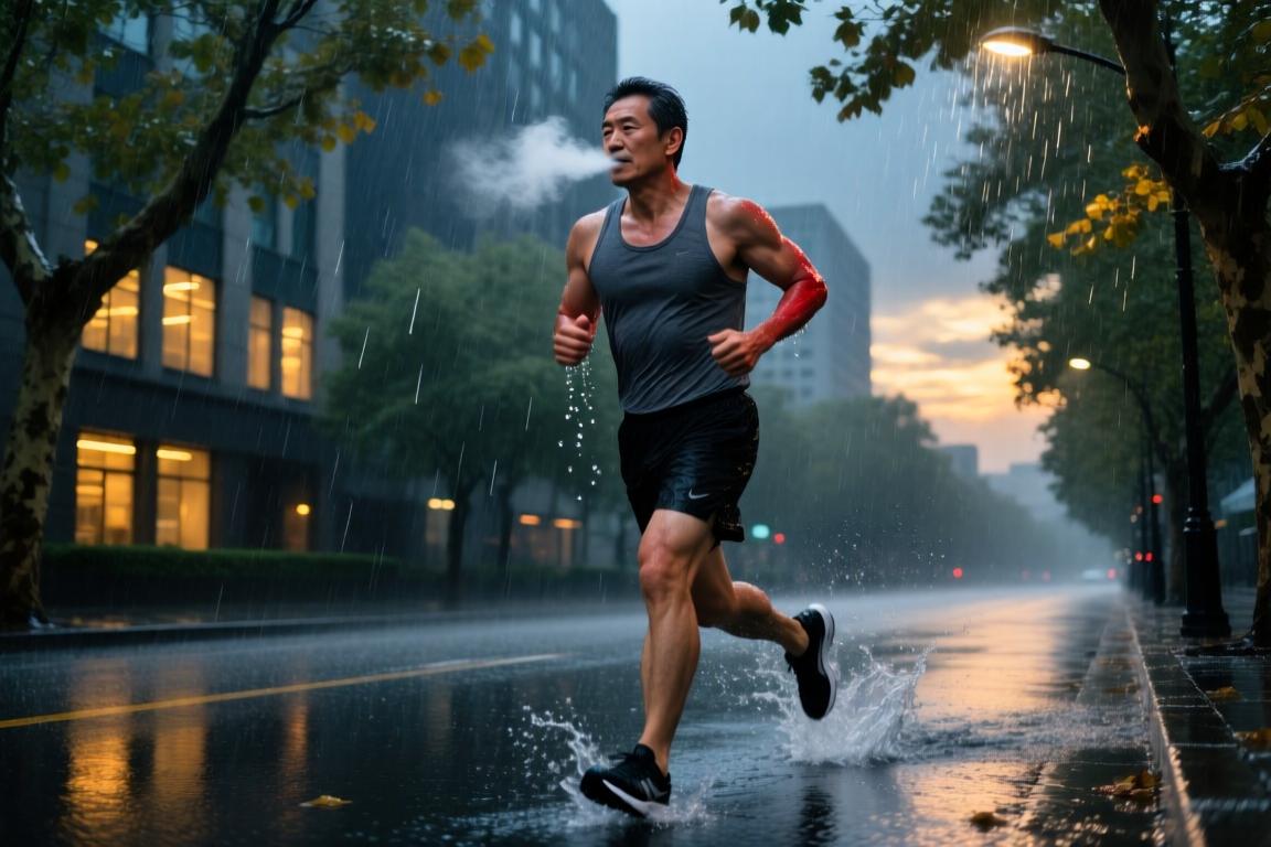 麦凯恩被拍到在雨中跑步，现实中看到他，身材这么强壮