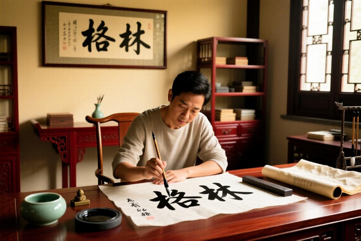 杰伦格林感受中国书法文化，写下自己的中文名字✍️
