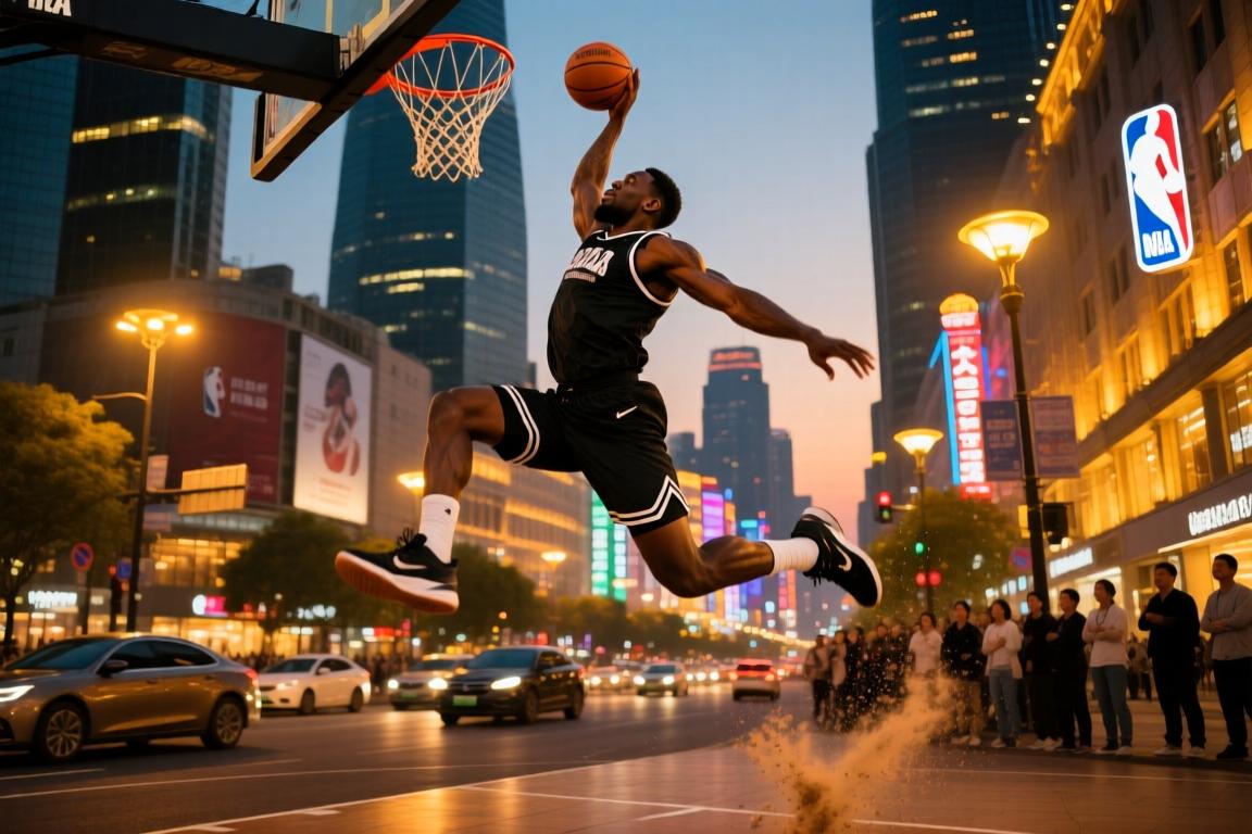 视觉冲击！前NBA扣篮王迪亚洛突袭徐家汇野球场，实战战斧隔扣