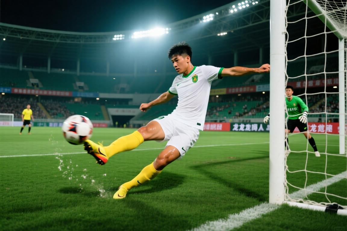 黄嘉溢门前抢射破门！莆田队1-0领先龙岩队了！