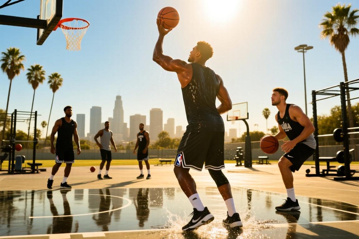 休赛期保持状态！多位NBA球员齐聚洛杉矶NBPA训练中心打训练赛