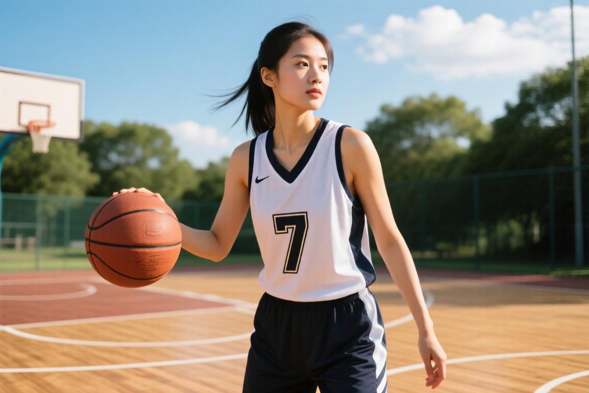左手无若将！这位7号小姐姐一看就是会打篮球！