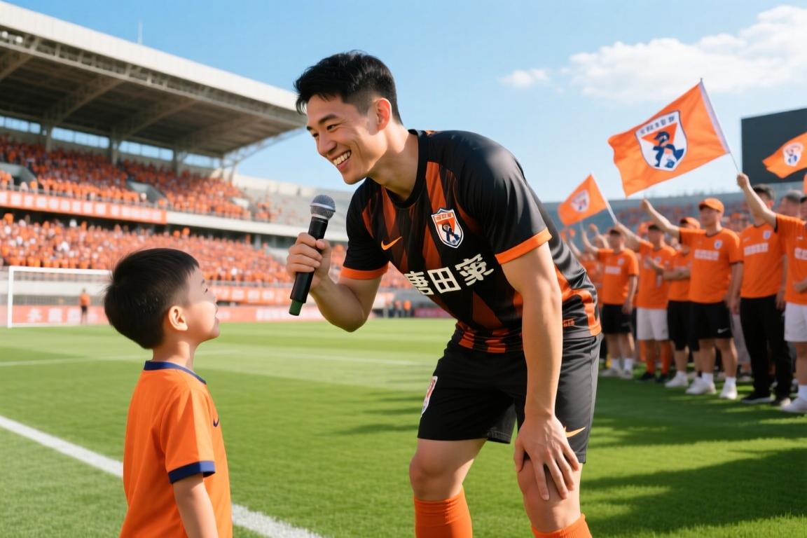 山东泰山队球迷开放日！唐田与球迷互动，获封“发布会之王”