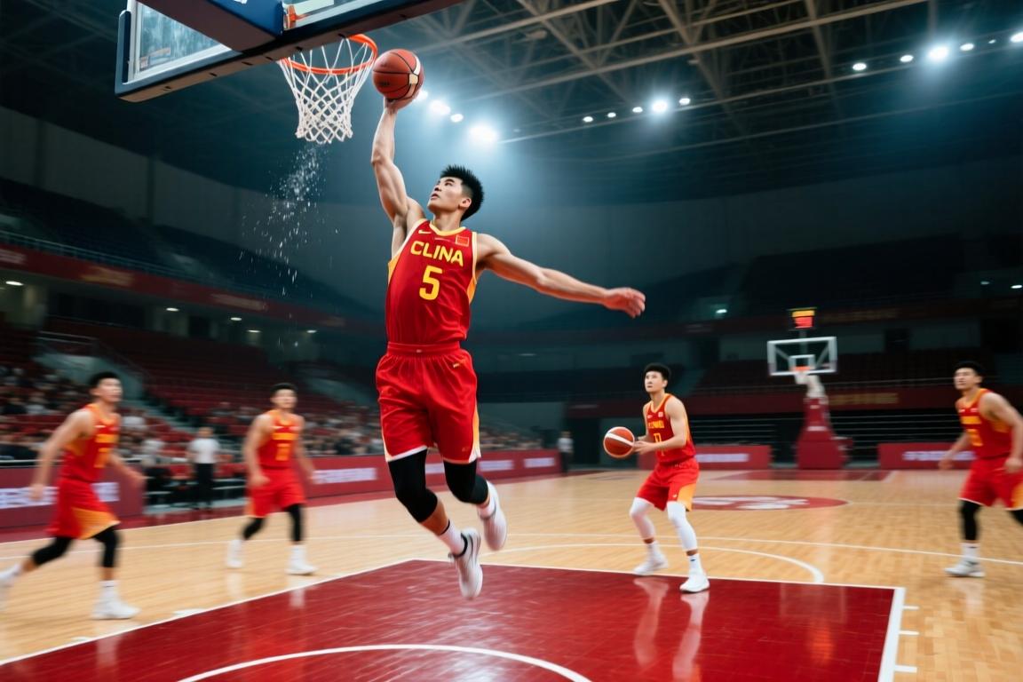 杨瀚森篮下成功护框，中国队连续传导球，赵继伟最后一击三分命中