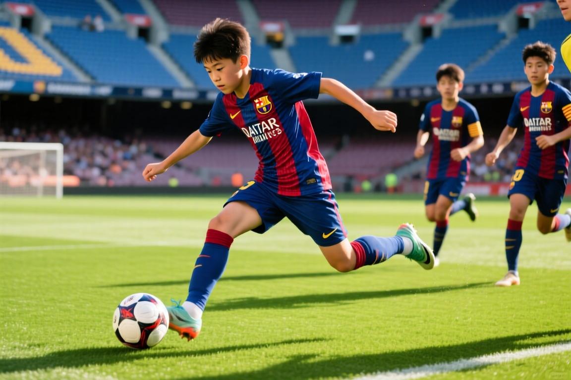14岁天才李昊炎闪耀U15巴萨！内切连过数人差点上演一条龙！