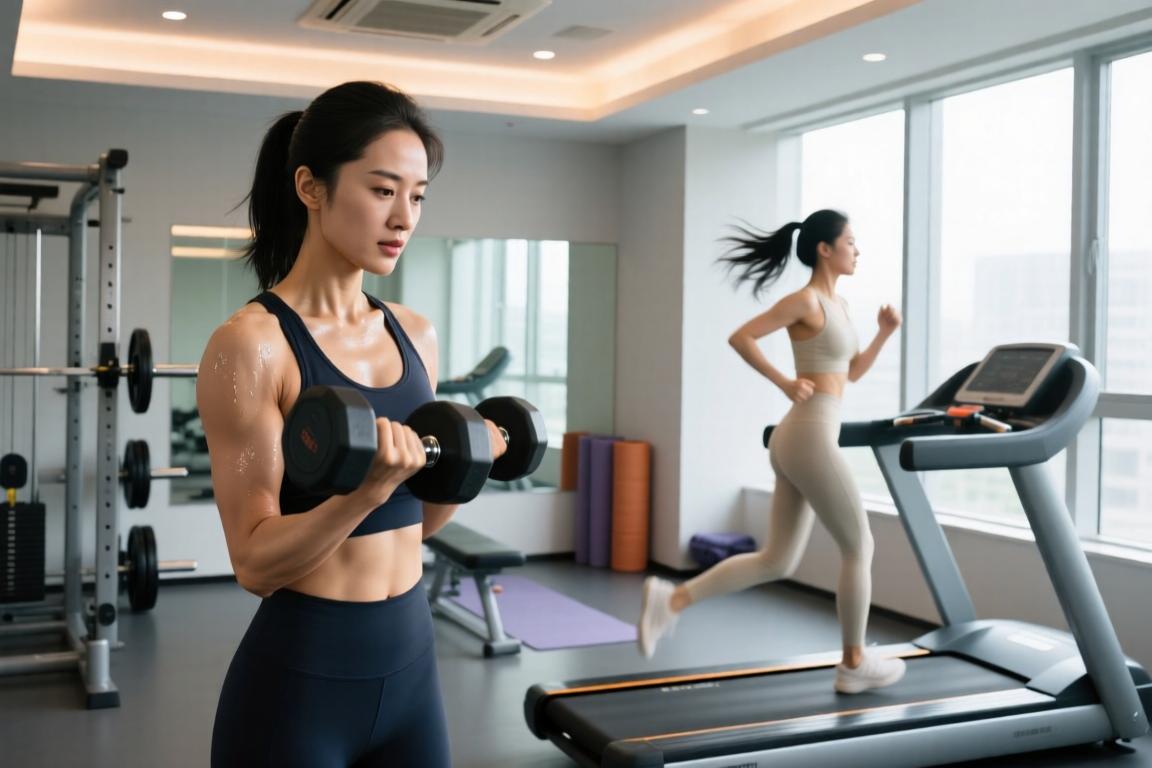 跨界联动~女篮杨舒予和女星宋雨琦在健身房梦幻联动