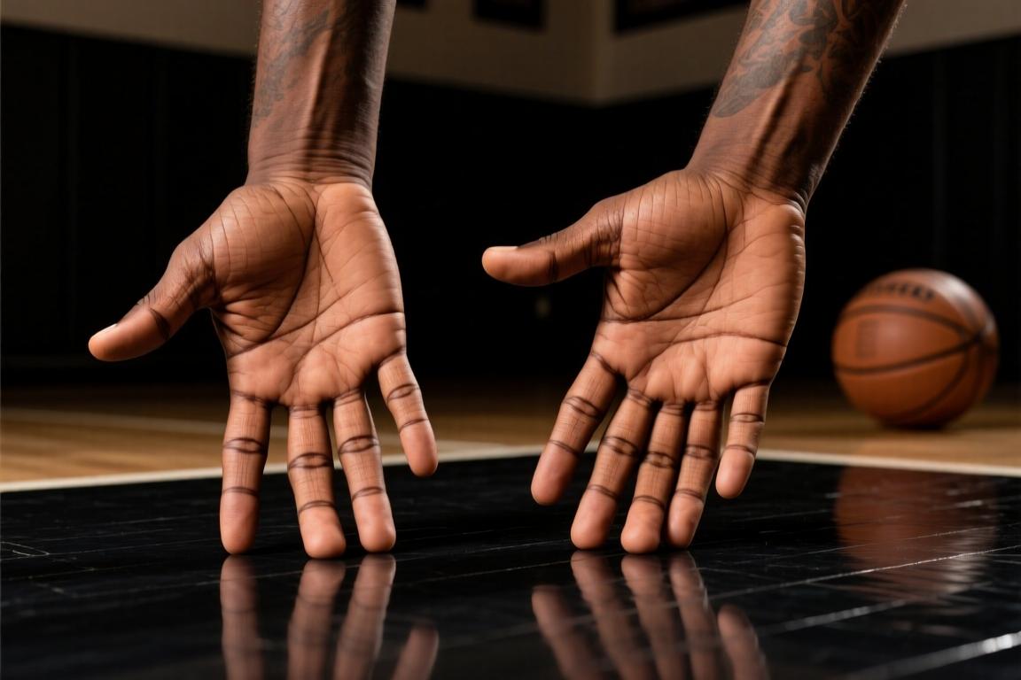 NBA球员手掌大小对比：小卡无解！老詹的比想象中小一些啊~