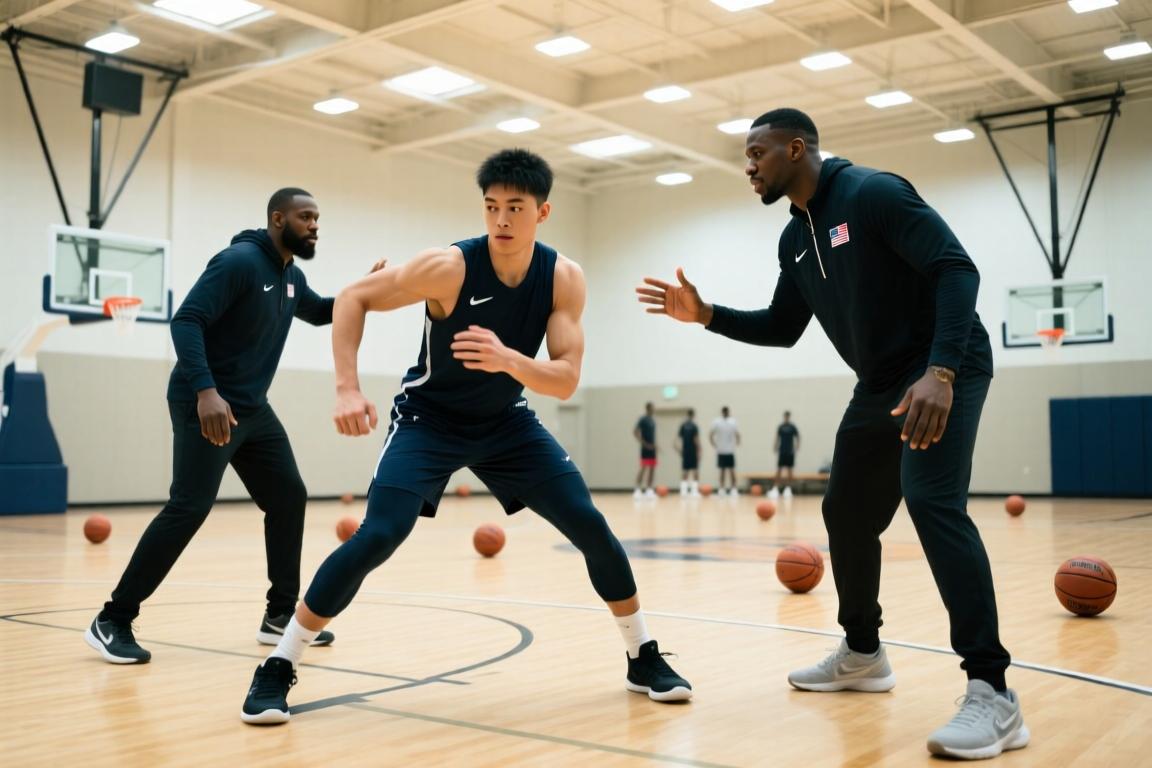 名宿特训！杨瀚森在小乔丹、隆多指导下进行挡拆训练！