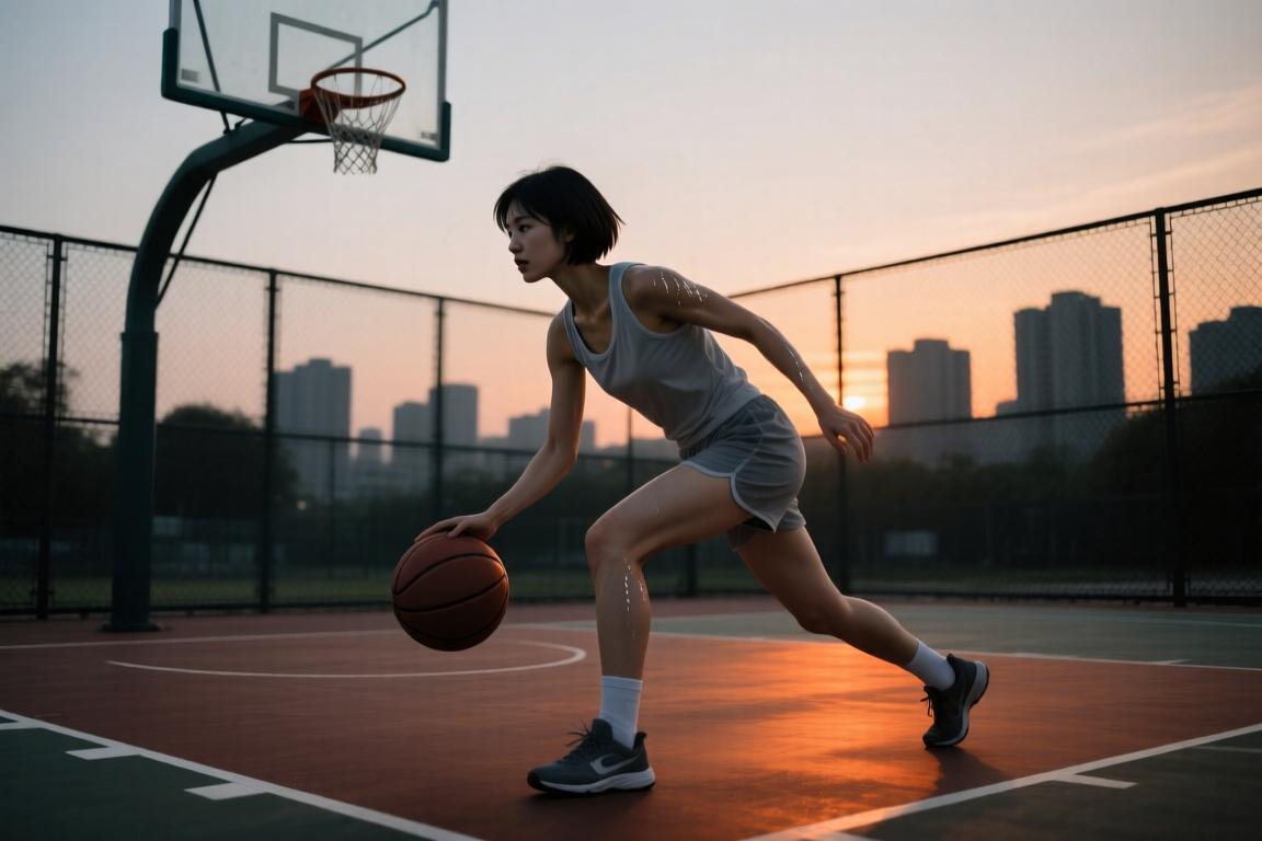 不玩虚的！女生在篮球场真打起来也会认真打球