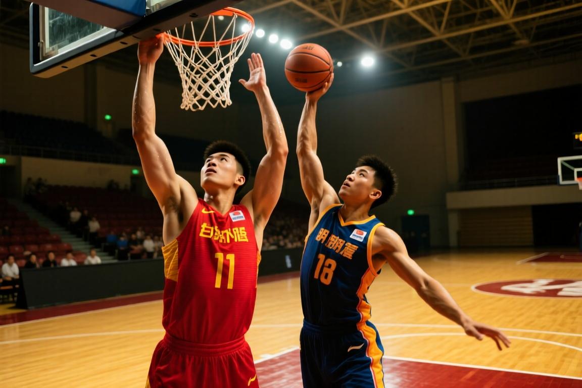 杨瀚森篮下强势护框防下对手最后一攻，胡明轩压哨三分遗憾偏出