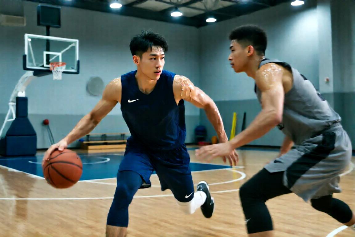 左右开弓！杨瀚森休赛期进行特训 与奎因进行1vs1单挑