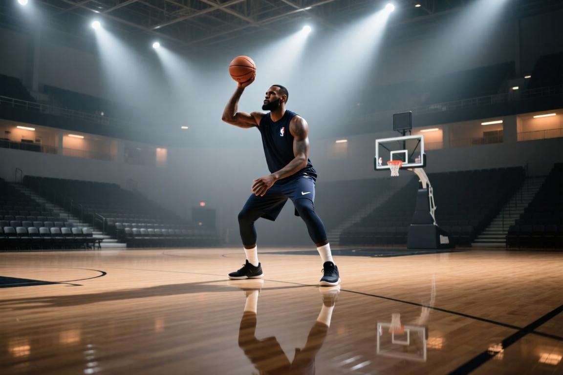 加强投射，NBA球星勒布朗詹姆斯近期投篮训练