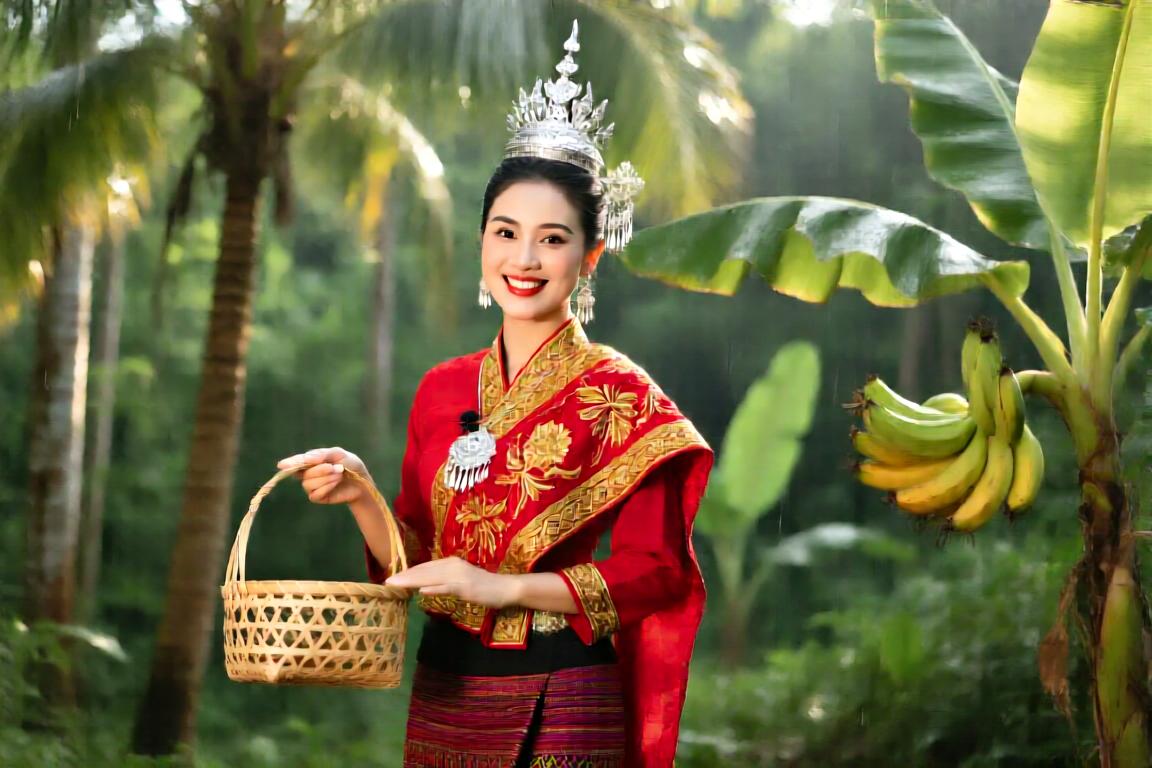 好美NBA女主持泱泱晒西双版纳傣妹妆造~