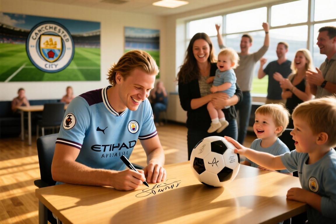 魔人宠粉！哈兰德为球迷签名合影！萌娃乐疯狂喜当场！