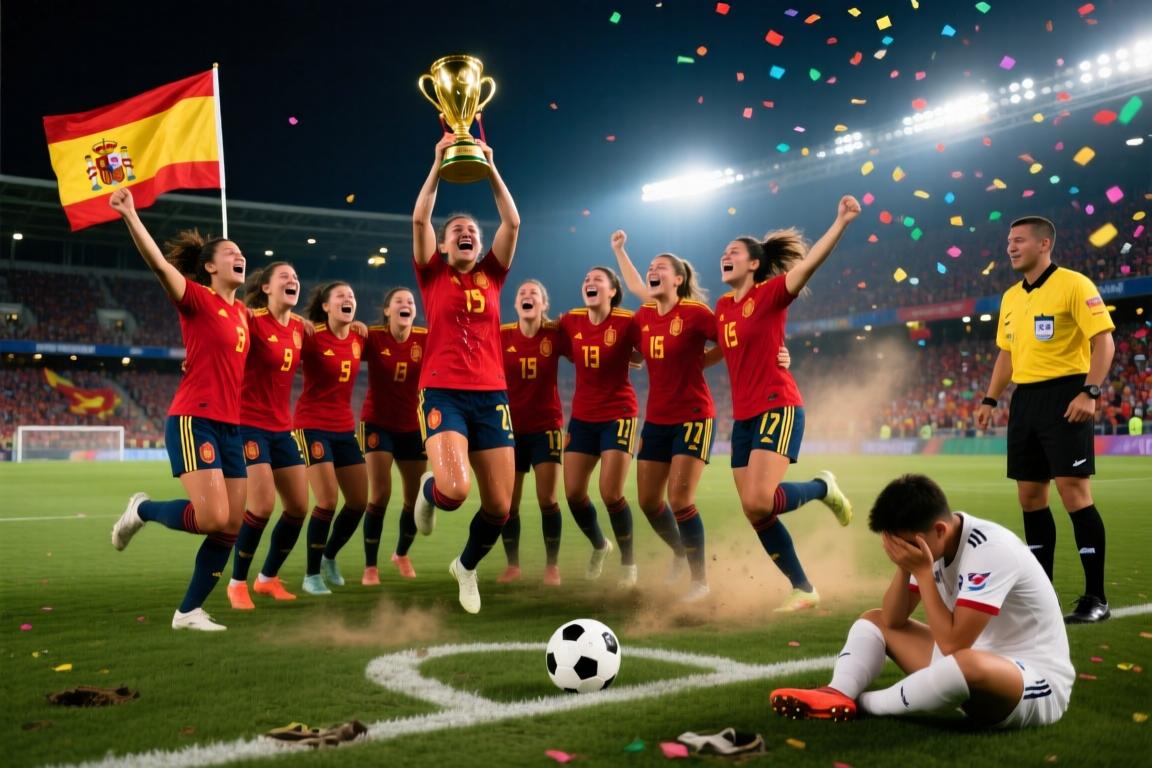 U20女足世界杯夺冠！西班牙点球4-3朝鲜，美女门将两扑点