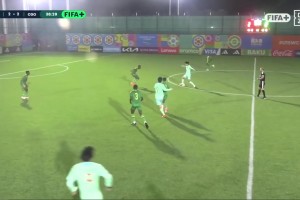 绝杀！沙明包抄鱼跃头球破门+SIU庆祝，U15国足3-2刚果